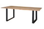 GINER Y COLOMER Table de salle à manger en acacia naturel et pieds en métal noir